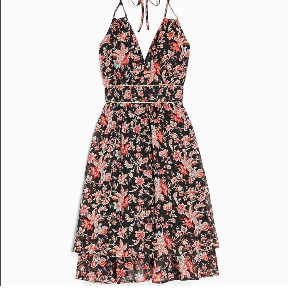 Express Floral Halter Mini Dress - Size XS